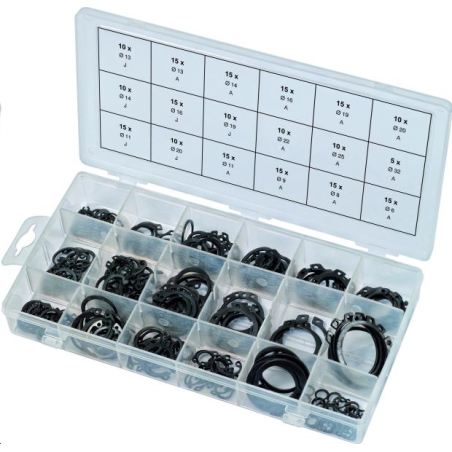 ASSORTIMENT DE CIRCLIPS INTERNES ET EXTERNES, 225 PCKS TOOLS 970.0310