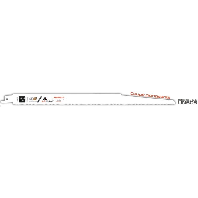 LAMES SCIE SABRE BI-METAL CO8% TOUT MATERIAUX 10/14 TPI LG 300MM TAPER (X5)ALPHACOUPE UN603