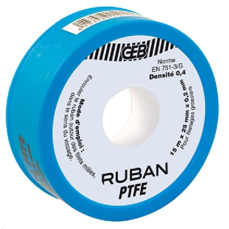 RUBAN PTFE 25MMX0,2MMX15M.GEB 815125