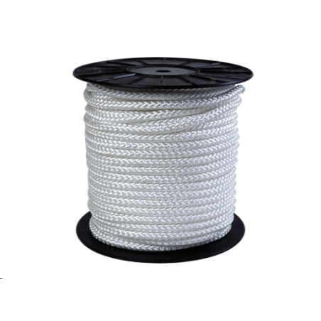 DRISSE POLYPROPYLENE TRESSEE D.6 MM BLANCHE BOBINE DE 100 M(PAR MULTIPLE DE 5m)