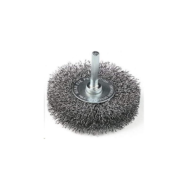 BROSSE CIRCULAIRE SUR TIGE FIL ACIER ONDULE FLX 80X20X6SHAFT 0,3 T19FLEXOVIT 07660739328