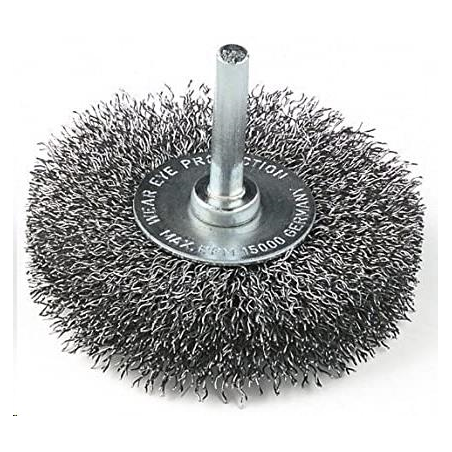 BROSSE CIRCULAIRE SUR TIGE FIL ACIER ONDULE FLX 80X20X6SHAFT 0,3 T19FLEXOVIT 07660739328