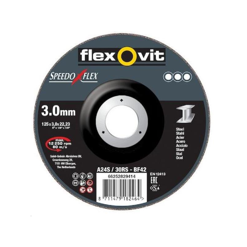 MEULE DE TRONÇONNAGE DÉPORTÉ A24/30RS 125X3X22,23 T42FLEXOVIT 66252829414